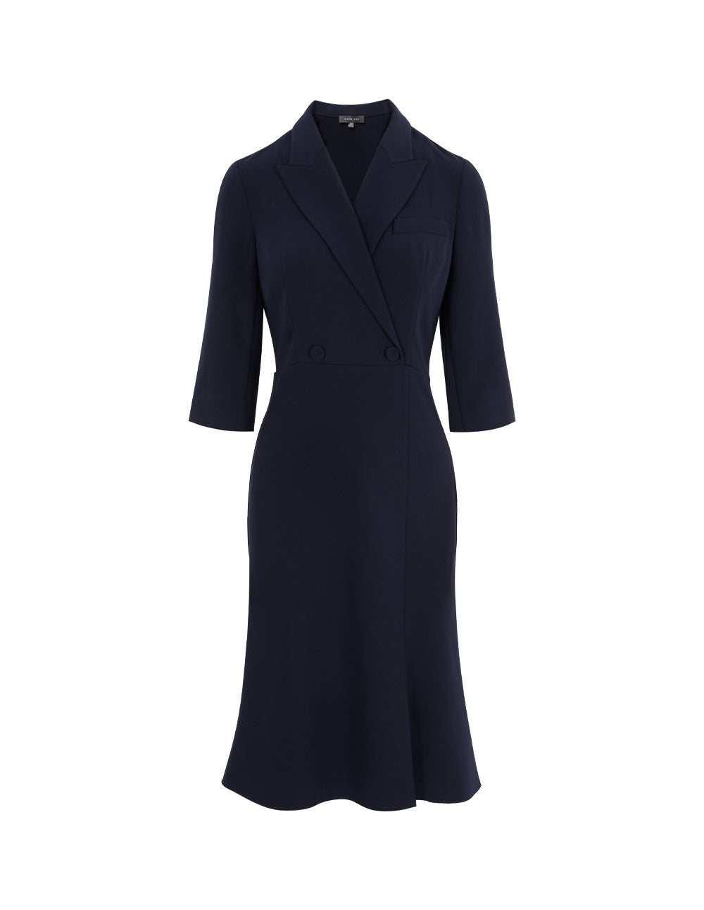 MARYLING Lapel 1/2 Sleeves Wrap Midi Fish Tail Dress