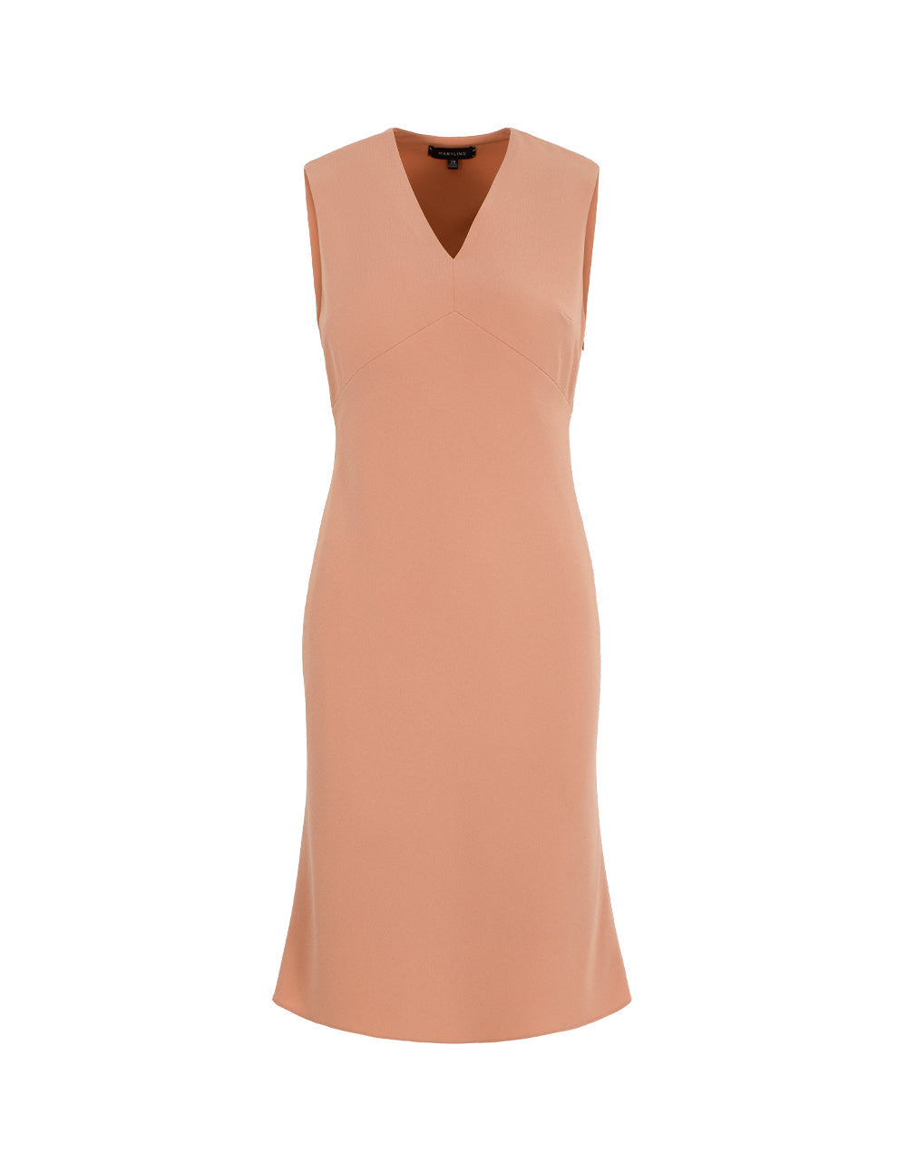 MARYLING V-Neck Sleeveless Shift Fishtail Midi Dress