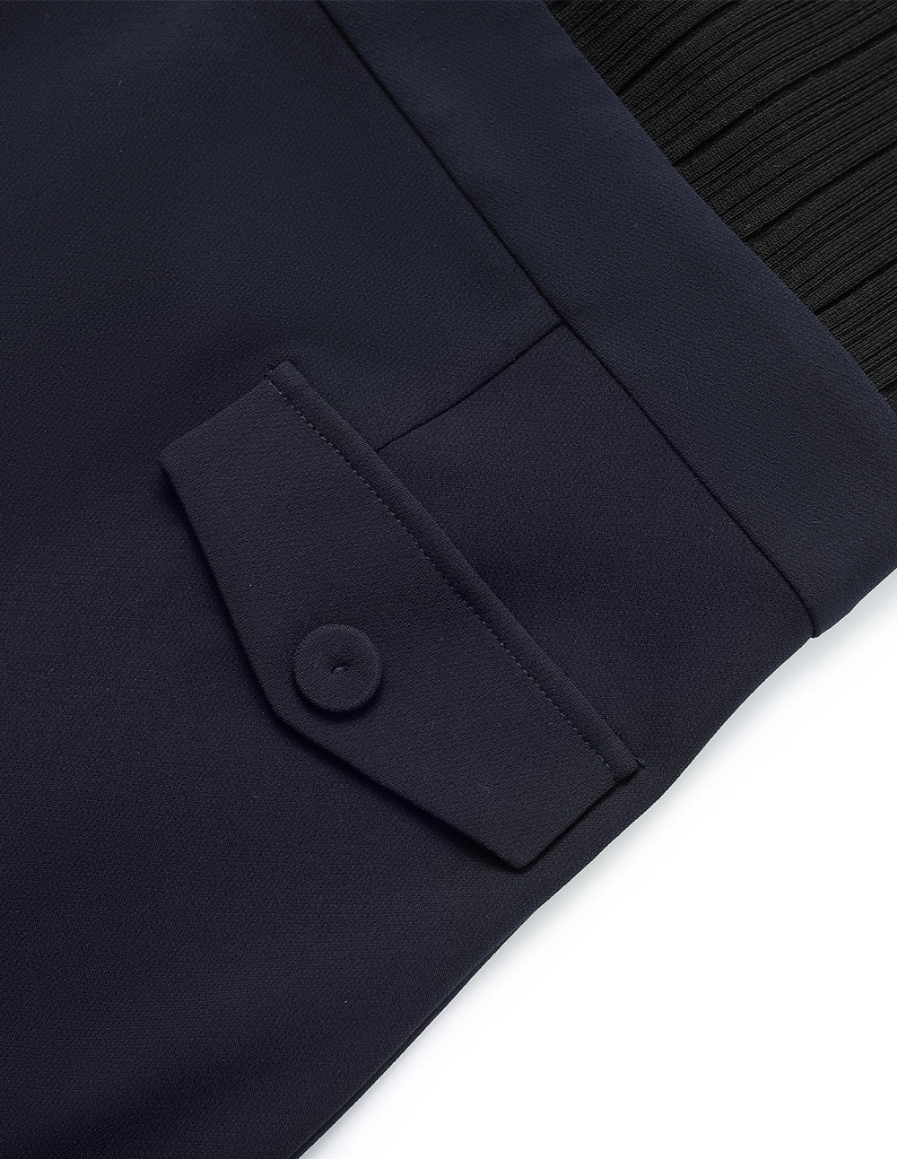 MARYLING Round-Neck Knitted Patchwork Fish-Tail Midi Dress