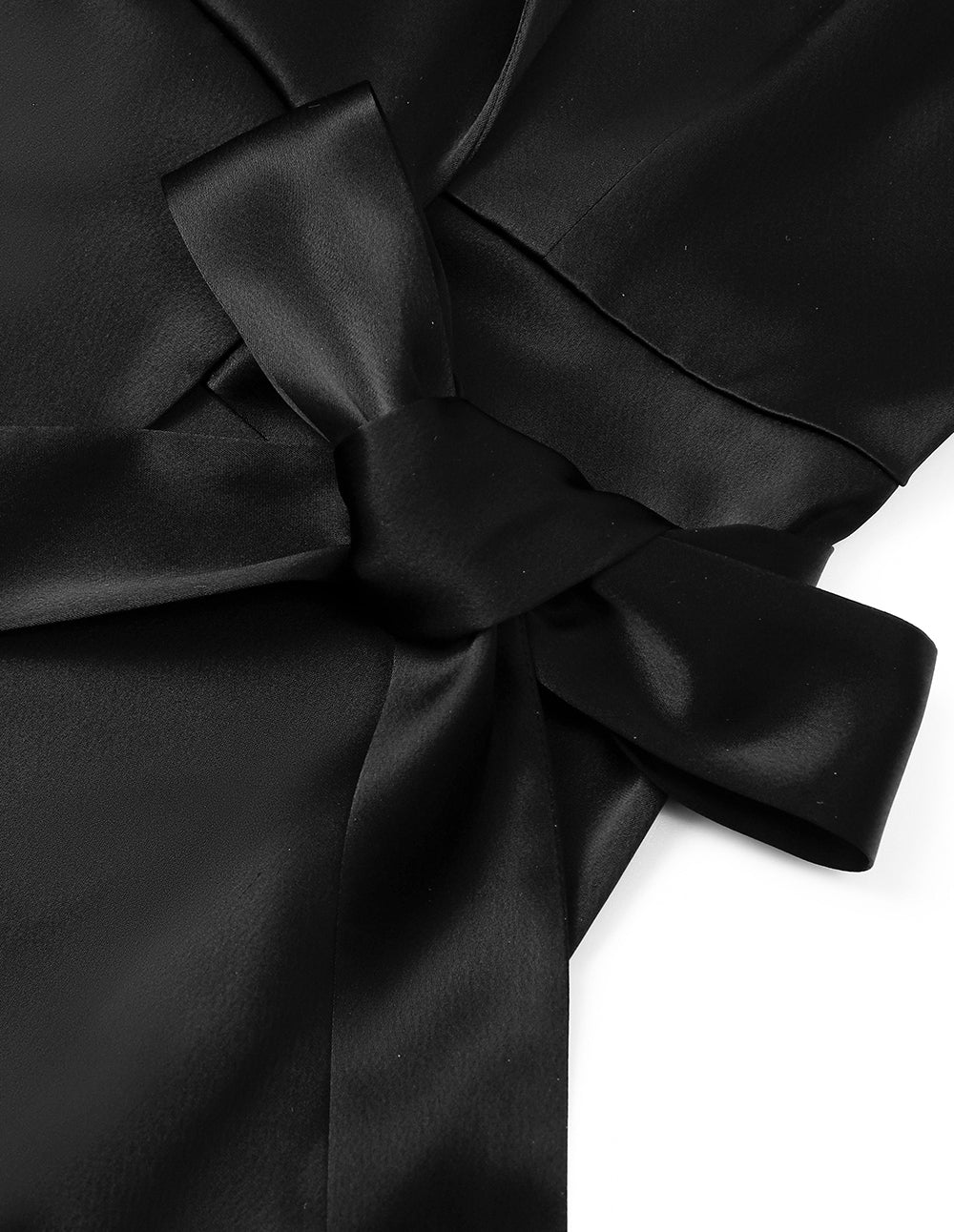 MARYLING Peaked Lapel Long Sleeve Wrap Midi Dress