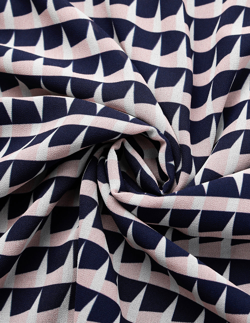 MARYLING V-Neck Long-Sleeve Houndstooth Wrap Midi Dress