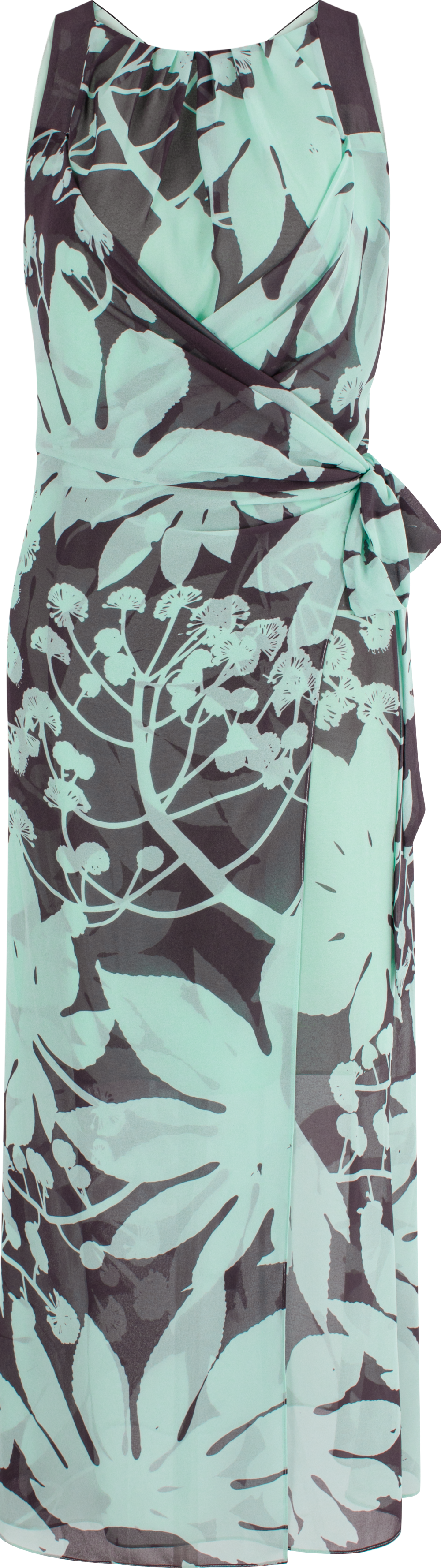 MARYLING Blue-Brown Tree Shadow Printed Dresses