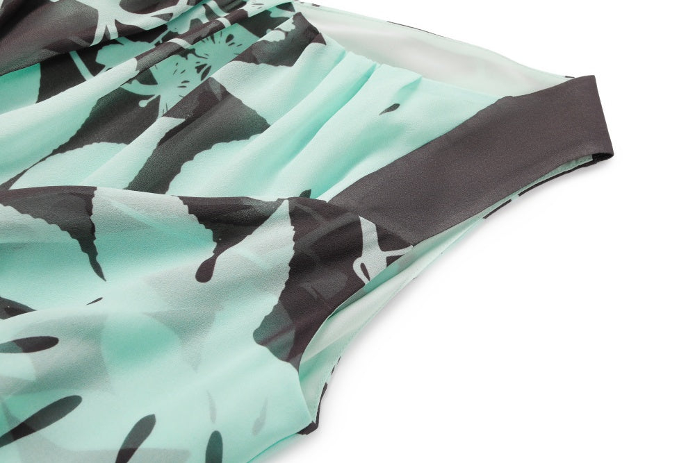 MARYLING Blue-Brown Tree Shadow Printed Dresses